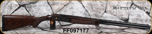 Franchi - 28Ga/3"/28" - Instinct Sideplate - O/U - AA-grade walnut Prince of Wales stock and Schnabel forend/color-casehardened steel receiver w/gold inlay/Blued Barrels, gold-plated trigger, red fiber-optic front bar sight, Mfg# 41375, S/N FF097177
