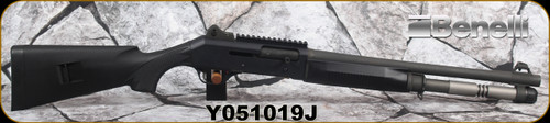 Used - Benelli - 12Ga/3"/18.5" - M4 Tactical - Black Synthetic standard stock/Blued, Receiver mounted picatinny rail, Ghost ring sight system - Mfg# 11703 - Display Model, no box