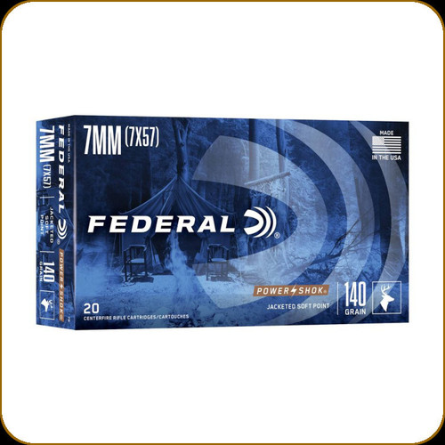 Federal - 7mm  Mauser (7x57) - 140 Gr - Power-Shok - Jacketed Soft Point - 20ct - 7B
