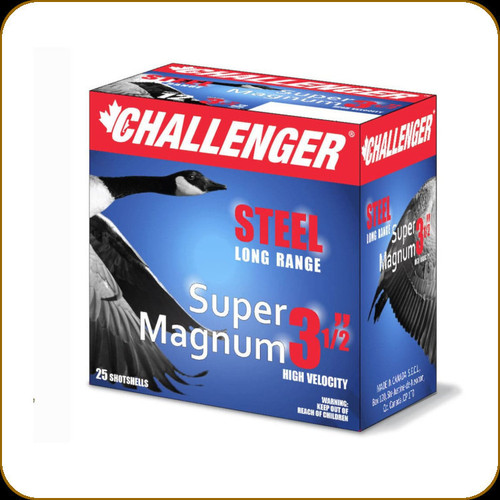 Challenger - 12 Ga 3.5" - 1 1/2 oz - Shot 2 - Super Magnum - Steel Long Range  - 25ct - 50202 Challenger - 12 Ga 3.5" - 1 1/2 oz - Shot 2 - Super Magnum - Steel Long Range  - 25ct - 50202