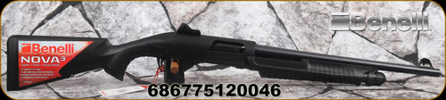 Benelli - 12Ga/3"/18.5" - Nova 3 Tactical - Home Defense - Pump-Action Shotgun - Black Synthetic Stock/Anodized Black Receiver/Blued Barrel, Fixed Cylinder Choke, Ghost Ring Rear sight, Mfg# 20580