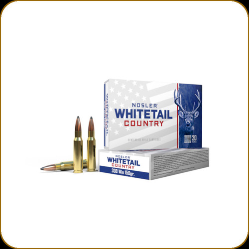 Nosler - 308 Win - 150 Gr - Whitetail Country - Solid Base - 20ct - 40128 Nosler - 308 Win - 150 Gr - Whitetail Country - Solid Base - 20ct - 40128