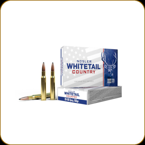 Nosler - 30-06 Sprg - 150 Gr - Whitetail Country - Solid Base - 20ct - 40132 Nosler - 30-06 Sprg - 150 Gr - Whitetail Country - Solid Base - 20ct - 40132