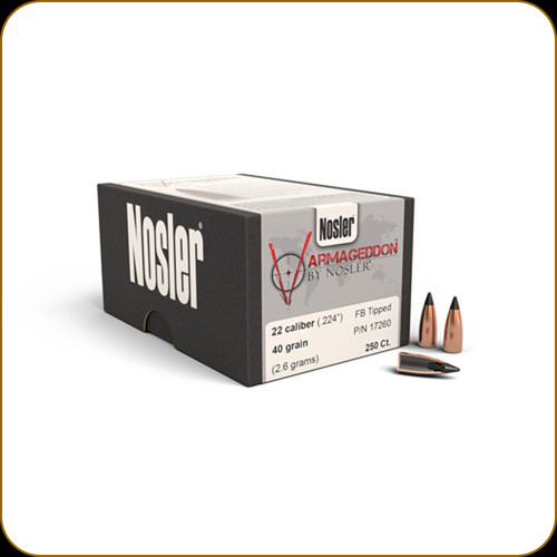 Nosler - 22 Cal - 40 Gr - Varmageddon - Flat Base Tipped - 250ct - 17260