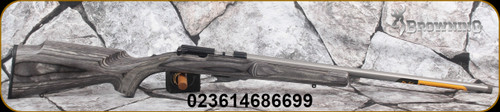 Browning - 22WMR - T-Bolt Gray Laminated Target/Varmint Stainless - Straight Pull Bolt-Action - Monte Carlo gray laminate stock/blued action/matte stainless steel, 22"heavy barrel, Threaded(1/2"-28), 025236204 - STOCK IMAGE