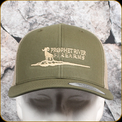 Prophet River - Logo Trucker Hat - Moss w/Khaki Mesh - Khaki Logo