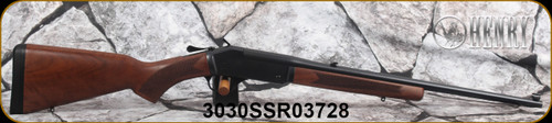 Henry - 30-30-Win - Single Shot Break Action Rifle - Walnut Stock/Blued Finish, 22" Barrel, Brass Bead Front Sight, Mfg# H015-3030, S/N 3030SSR03728