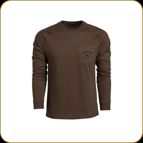 Vortex - Men's Outland Heavyweight Long Sleeve Pocket Tee - Dark Brown - 3XL - 225-01-DBR-3XL