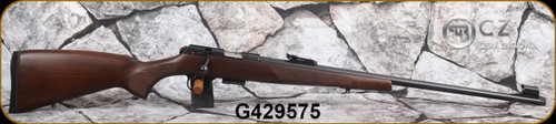 CZ - 22WMR - Model 457 LUX - Bolt Action Rimfire Rifle - Upgraded Turkish Walnut European-Style Stock/Blued, 24.8"Threaded(1/2x20) Barrel, Adjustable Iron Sights, Integrated 11mm Dovetail, Mfg# 5084-8882-BADMAAX, S/N G429575