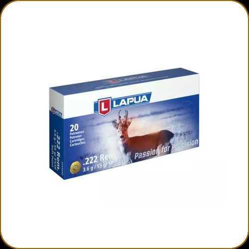 Lapua - 222 Rem - 55 Gr - Soft Point - 20ct - 4315030
