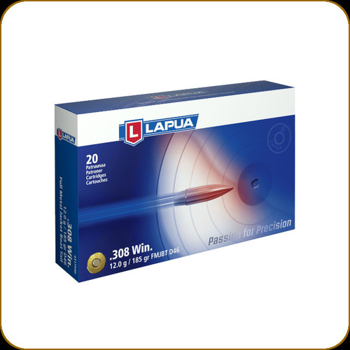 Lapua - 308 Win - 185 Gr - Full Metal Jacket Boat Tail - 20ct - 4317590