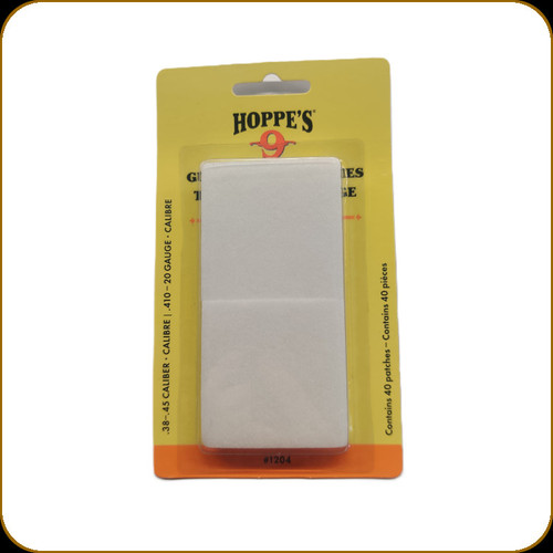 Hoppes - Cleaning Patches - 38 to 45 Cal/410 to 12 Ga - 40ct - 1204