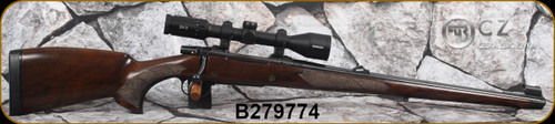 Consign - CZ - 9.3x62 - Model 550 Medium FS - Bavarian-style Mannlicher Turkish Walnut/Blued, 20.5" Barrel, 5rd fixed mag, 1:14", Single set trigger, c/w Minox ZV3 s-9x40, plex reticle, VECG Ghost ring sight, front inserts - low rds fired