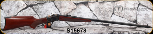 Taylor's & Co - Uberti - 22LR - Model 1885 Low-wall Rifle - Single Trigger - Walnut Pistol Grip Stock/Case Hardened Receiver/Blued, 30"Octagonal Barrel, Mfg# 550225, S/N S15678