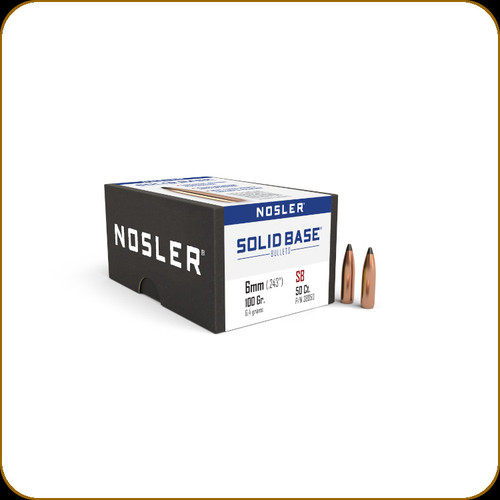 Nosler - 6mm - 100 Gr - Solid Base - Spitzer - 50ct - 38050