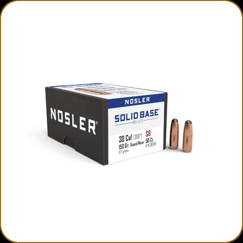 Nosler - 30 Cal - 150 Gr - Solid Base - Round Nose - 50ct - 38058