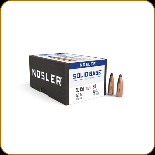 Nosler - 30 Cal - 150 Gr - Solid Base - Spitzer - 50ct - 38060