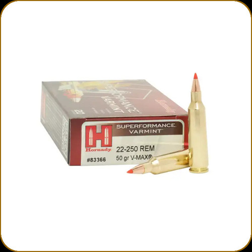 Hornady - 22-250 Rem - 50 Gr - Superformance Varmint - V-MAX - 20ct - 83366