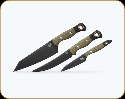 Benchmade - 3 Piece Set - Multiple Blade Lengths - CPM-154 Stainless Steel - OD/Black G10 Handle - 4005BK-01