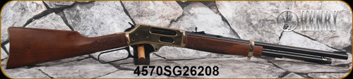 Henry - 45-70Govt - Side Gate - Lever Action Rifle - Walnut Stock/Brass Receiver/Blued Finish, 20"Barrel, 4 Round Tubular Magazine, Adjustable Rear Sight, Mfg# H024-4570, S/N 4570SG26208