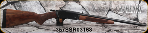 Henry - 357Mag/38Spl - Singleshot Rifle Brass V2 - Break Action Rifle - Walnut Stock/Polished Brass Receiver/Blued Finish, 22"Barrel, Mfg# H015B-357, S/N 357SSR03168