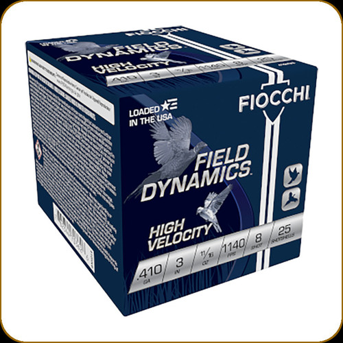 Fiocchi - 410 Ga 3" - 11/16oz - Shot 8 - Field Dynamics - High Velocity - 25ct - 410HV8