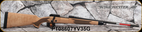 Winchester - 6.5Creedmoor - Model 70 Super Grade Maple - Bolt Action Rifle - Grade AAA Tiger Maple Walnut Stock/Polished Blued, 24"Barrel, 3 Round Hinged Floorplate, Mfg# 535218289, S/N PT08607YV35G