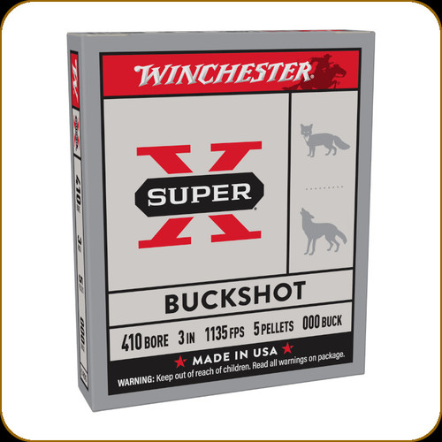 Winchester - 410 Ga 3" - 5 Pellets - Shot 000 Buck  - Super-X - Buckshot - 5ct - XB413