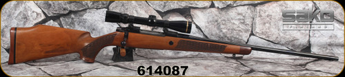 Consign - Sako - 7mmRemMag - Model AV Finnbear Deluxe - Grade AA Walnut Monte Carlo Stock w/Rosewood forend tip & Grip Cap/Blued Finish, 23"Barrel, c/w Leupold Vari-x III, 2.5-8, plex reticle