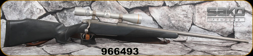 Consign - Sako - 300WinMag - Model 75 Finnlight - Grey Synthetic stock w/Black Grip surfaces/Matte Stainless, 24.3"Barrel, c/w Leupold Vari-X III, 3.5-10, Duplex - in Green soft case