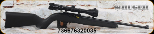 Ruger - 22LR - 10/22 Standard Scope Pkg - Black Lightweight polymer stock w/M-LOK slots/Satin Black, 18.5"Barrel, BX-Trigger, factory-mounted Viridian EON 3-9x40 scope, Mfg# 32003