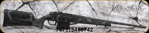 Weatherby - 22Creedmoor - Model 307 Range XP 2.0 - Hand painted green/grey sponge pattern LtWt vertical grip stock w/Graphite Black Cheek Piece/Graphite Black Cerakote, 24"Threaded(1/2-28)Skip-Fluted, Mag Sporter contour Barrel, Mfg# 3WRX222CMR4B
