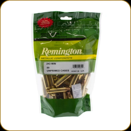 Remington - 243 Winchester - Unprimed Brass - 50ct - 23016/RC243W