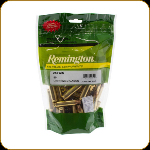 Remington - 243 Winchester - Unprimed Brass - 50ct - 23016/RC243W