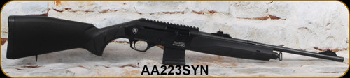 Akdas - Alcor - 223Rem - Semi-Auto Hunting Rifle - Black Synthetic stock & forend/7075-T6 aluminum alloy receiver/Melonite finish, 18.5"4140 chrome-moly steel barrel, 1:7", synthetic sling, green w/leather accents soft case