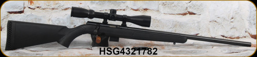 Consign - Mossberg - 17HMR - Model 817 - Lightweight Black Synthetic Stock/Blued Finish, 21"Mossberg Med/Heavy Weight barrel, c/w 2 magazines, 3-9x40 scope, plex reticle - less than 100rds fired