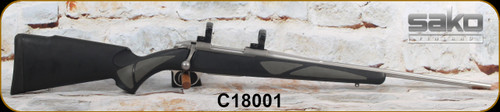 Consign - Sako - 243Win - Model 85S Finnlight - Black Synthetic Stock w/Grey Grip Surfaces/Stainless, 20"Fluted Barrel, c/w 1"Rings