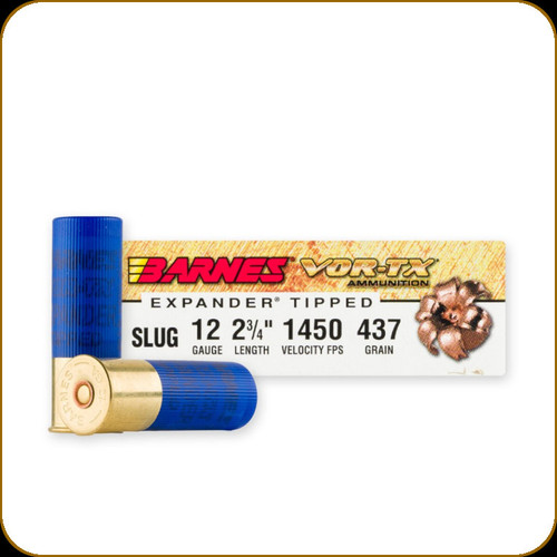 Barnes - 12 Ga 2.75" - 437 Gr - Slug - VOR-TX Expander Tipped Slug - 5ct - 20733