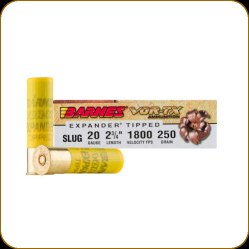 Barnes - 20 Ga 2.75" - 250 Gr - Slug - VOR-TX Expander Tipped Slug - 5ct - 20735
