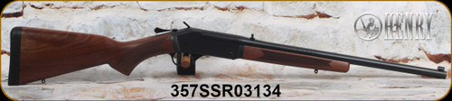 Henry - 357Mag/38Spl - Singleshot Rifle V2 - Break Action Rifle - Walnut Stock/Steel Receiver/Blued Finish, 22"Barrel, Mfg# H015-357, S/N 357SSR03134