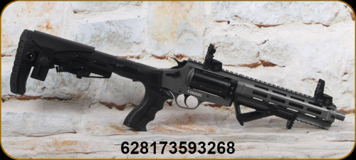 Canuck - 410Ga/2.5"/9"/45LC - Evolve Tactical Grey - Combo Gun, Revolving Shotgun - Black Synthetic Telescopic Stock w/M-Lok forend/Distressed Grey Cerakote, Picatinny Top Rail, Flip-Up Sights - Mfg# CEVTACGRY4109