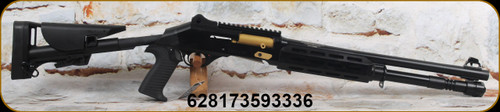 Canuck - 12Ga/3"/18.6" -Tactical Operator Pro - Semi-Auto Shotgun - Black Synthetic Adjustable Stock w/M-LOK forend/Black Cerakote Finish w/Gold Cerakote Bolt & Charge Handle, Front Fiber Optic, Adj Ghost Ring Rear sights, Mfg# CTOPBGD1219