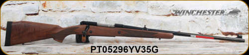 Winchester - 375H&H - Model 70 Alaskan - CRF bolt-action - Black Walnut Monte Carlo Stock/Blued, 25"Barrel, Hinged Floorplate, Folding adj. rear sight, hooded brass bead front, M.O.A. Trigger System, Mfg# 535205138, S/N PT05296YV35G