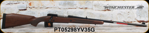 Winchester - 375H&H - Model 70 Alaskan - CRF bolt-action - Black Walnut Monte Carlo Stock/Blued, 25"Barrel, Hinged Floorplate, Folding adj. rear sight, hooded brass bead front, M.O.A. Trigger System, Mfg# 535205138, S/N PT05298YV35G