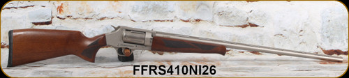 Federation Firearms - 410Ga/3"/26" - RS-410 Nickel - Revolver Shotgun - Turkish Walnut Stock/Matte Nickel Finish, Bead Front Sight, 5 Chokes, 2 Cylinder Plugs w/Soft case, Mfg# FF-RS410-NI-26