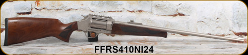 Federation Firearms - 410Ga/3"/24" - RS-410 Nickel - Revolver Shotgun - Turkish Walnut Stock/Matte Nickel Finish, Bead Front Sight, 5 Chokes, 2 Cylinder Plugs w/Soft case, Mfg# FF-RS410-NI-24