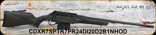 Cadex Defence - 7mmPRC - CDX-R7 SPTR LA - Hybrid OD Green Stock W/Neoprene Cheek Pad & Rubberized grip insert/Black Cerakote, 24"Bartlein Sporter barrel, Hunting Style Muzzle Brake, DX2 Evo Trigger