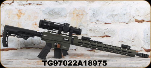 Consign - Derya - 22LR - TM-22 - Semi-Auto - OD Green Adjustable Stock/Matte Black Finish, 18"Threaded(1/2x28)Barrel, 10rd mag - Mfg# TM22-18-OD-AL - c/w Arken Optics EP-8 1-8x28 FFP LPVO, KLBOX, 34mm Tube - approx.250rds fired