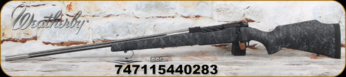 Weatherby - 30-378WbyMag - Mark V Accumark 2.0 - Left Hand - Black w/Grey spiderweb accents Hand-laid, raised Monte Carlo fiberglass stock w/matte gel coat/Spun Stainless w/Graphite Black Cerakote, 26"2-Toned Fluted Barrel, Mfg# MAM01N303WL8B