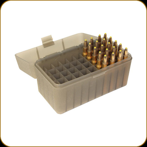 MTM Case-Gard - RS-50 Series Ammo Box - 223/204 Ruger/6x47 - 50rd - Clear Smoke - RS-50-41